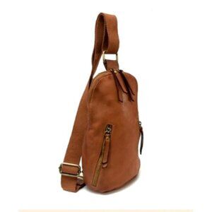 Logan Cognac Leather Sling Backpack With Adjustable Strap By Bolsa Nova Anthro